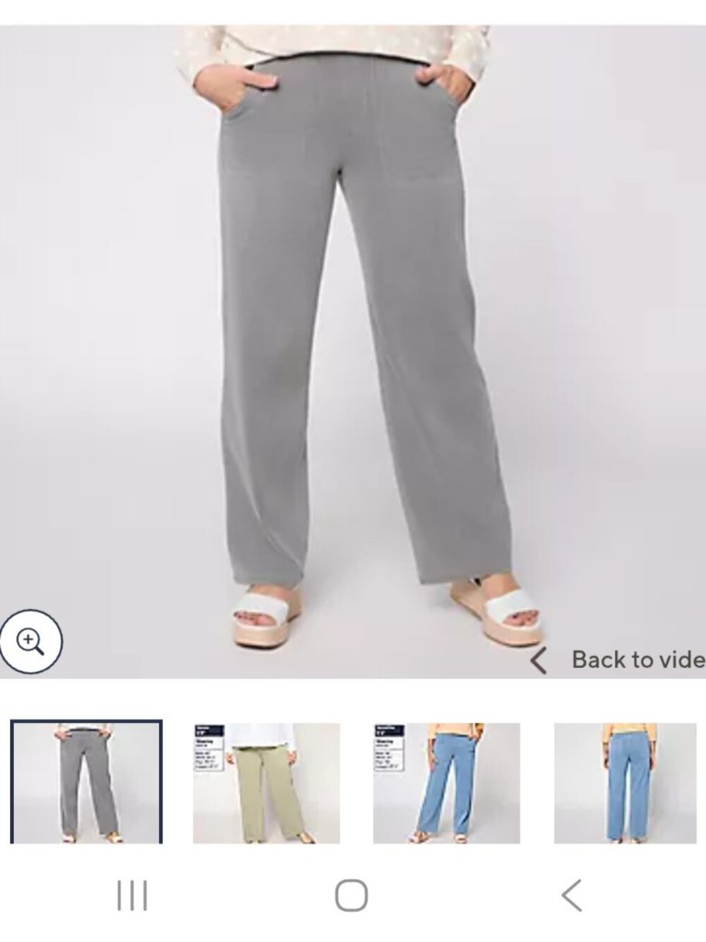 Denim & Co. Regular Comfy Knit Air Wide Leg Pants with Pockets Grey Ash Size 1X